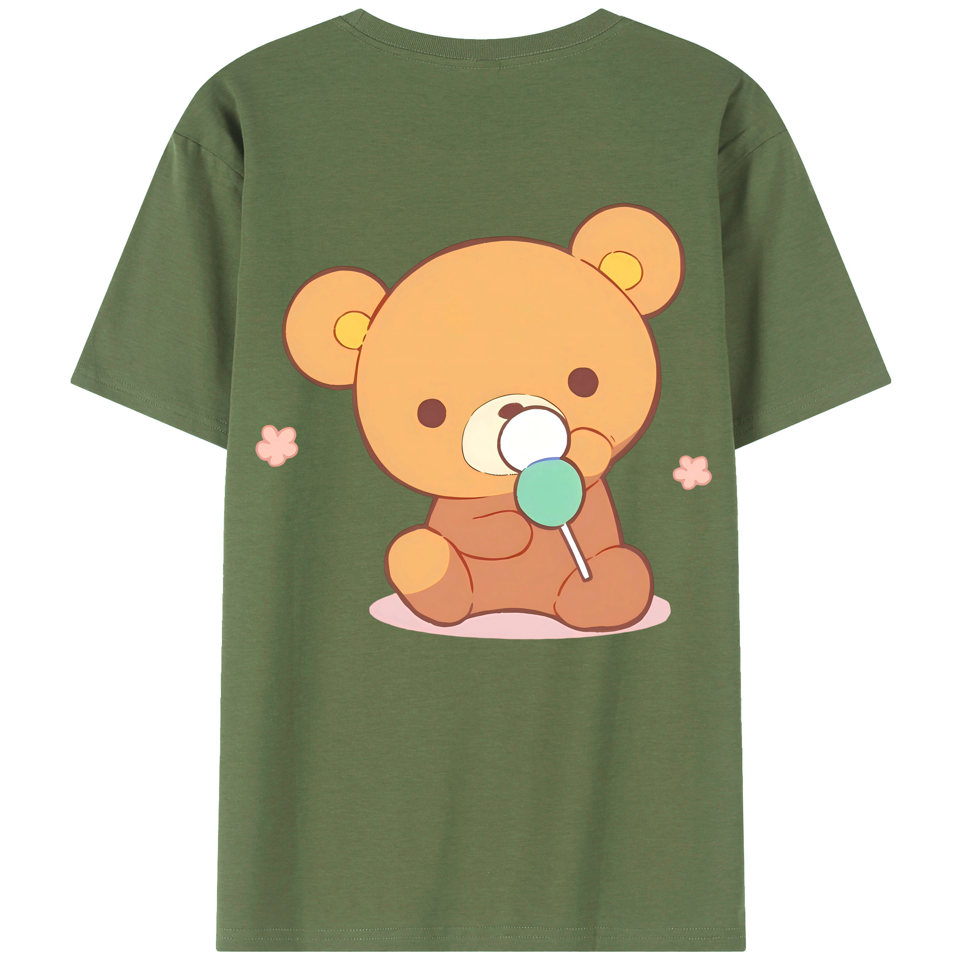 （画像用） リラックマ リラックマ キイロイトリ Rilakkuma Korilakkuma Kiiroitori 綿100％ メンズ半袖Tシャツ（バックプリント） 通気性